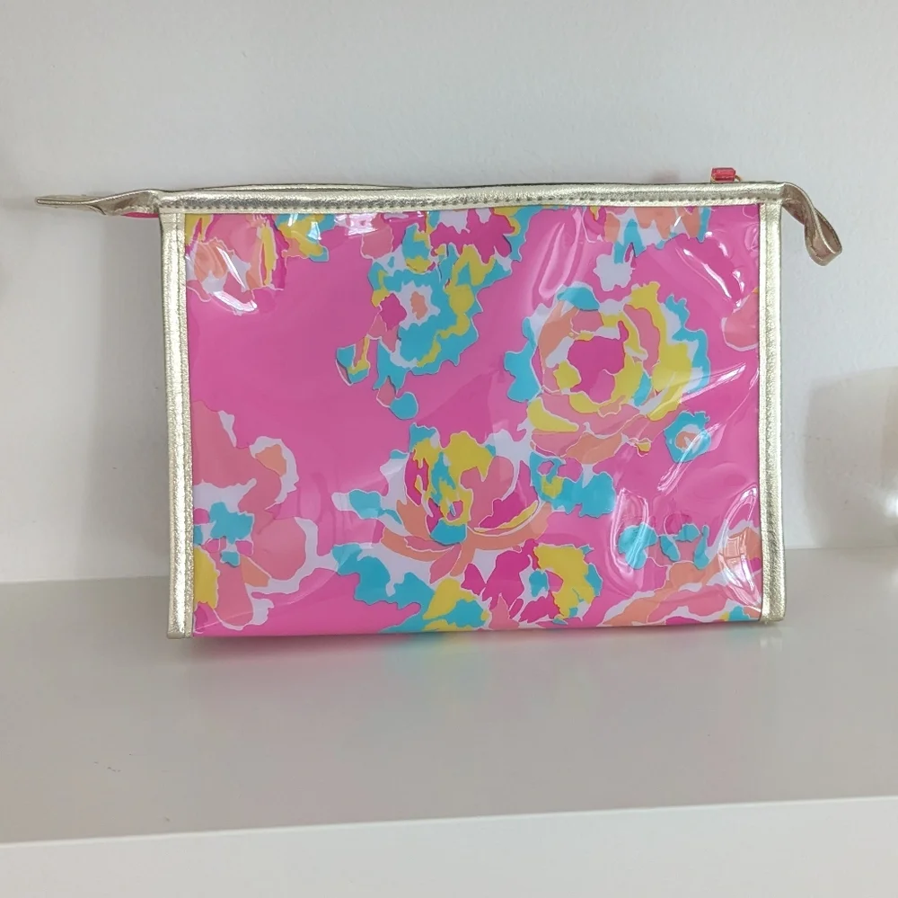 Lilly Pulitzer For Estee Lauder Large Floral Makeup Bag BRAND NEW